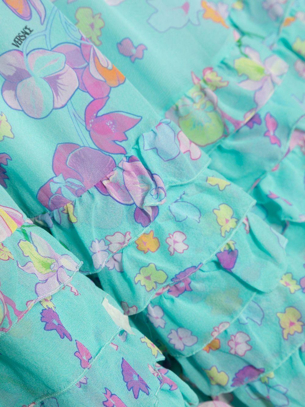 Abito blu per bambina con stampa