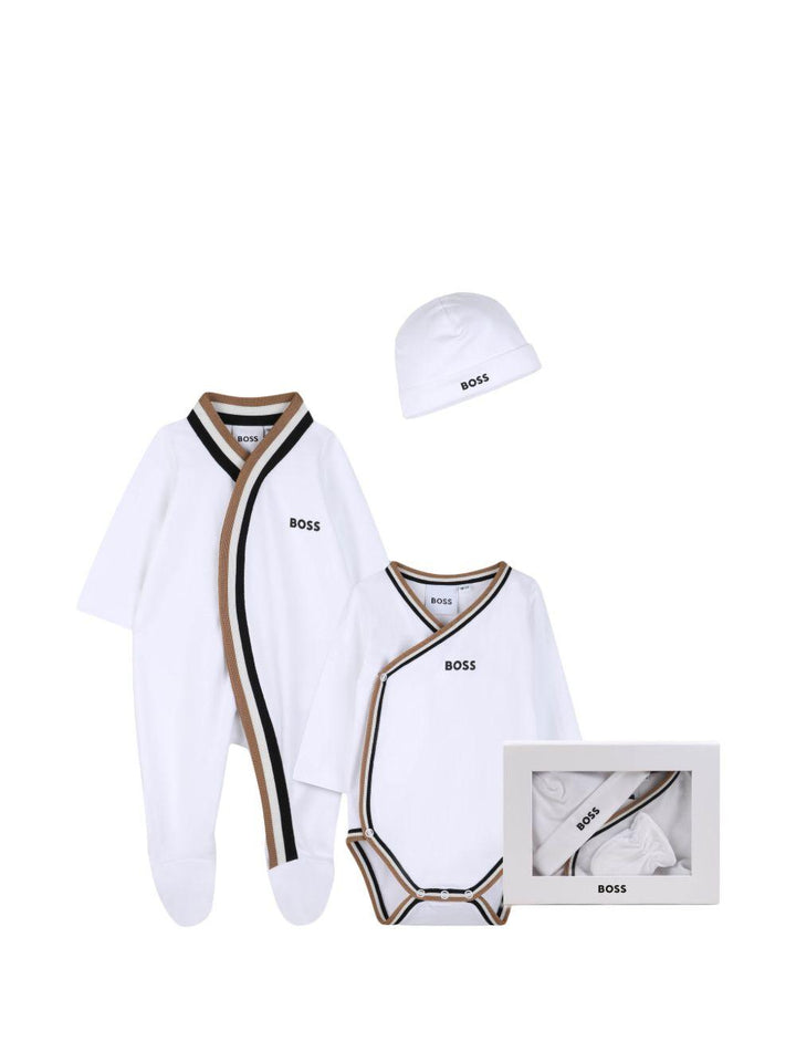Kit tutine bianche/beige per neonato J53055 10P Boss Kids 