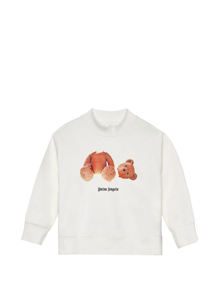 Felpa bianco sporco per bambino PBBA012S26FLE002 002 Palm Angels Kids 