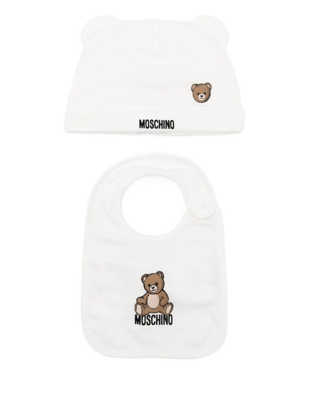 Cappello bianco per neonato MUY08LLCA40 10063 Moschino Kids 