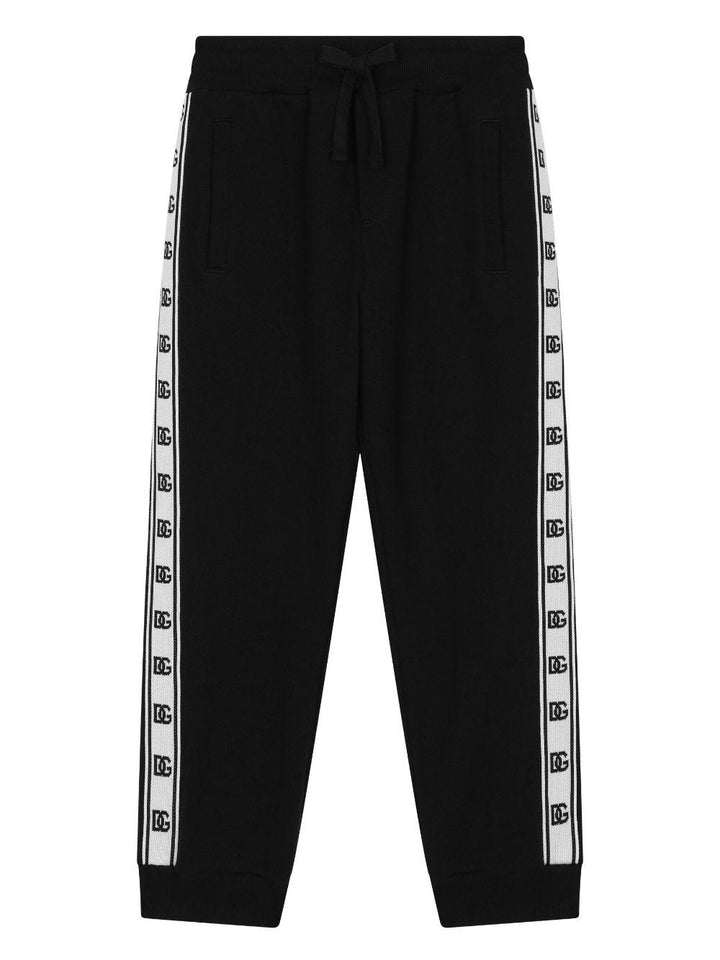 Pantalone sportivo nero per bambino con logo