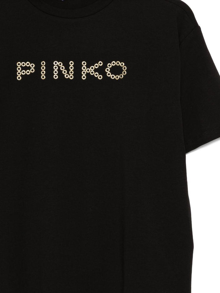 T-shirt nera per bambina KFTS051CJE017 0985 Pinko Kids 