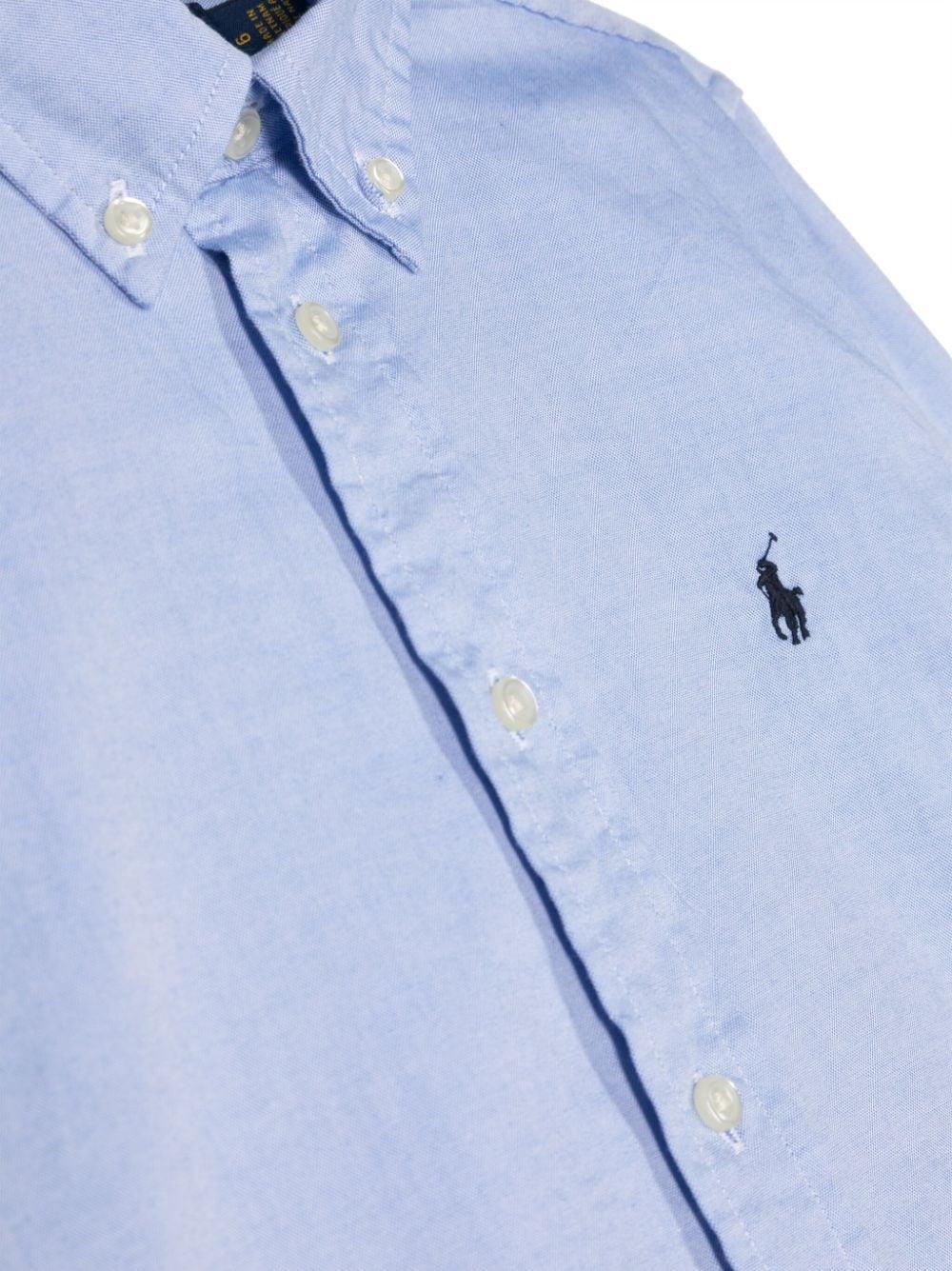 Camicia celeste per bambino con logo