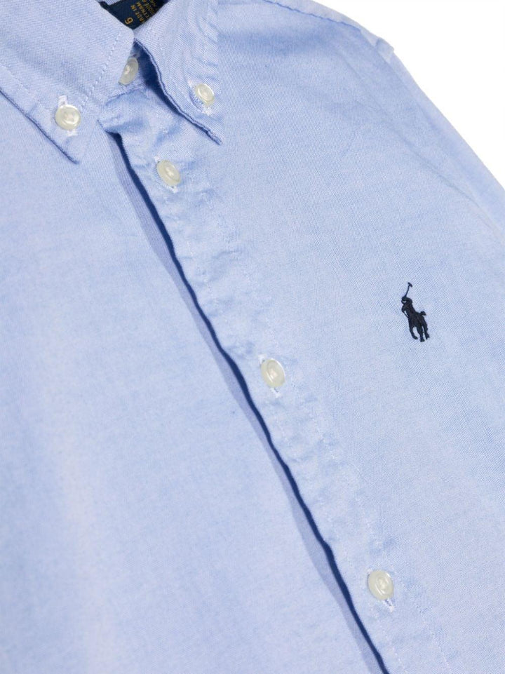 Camicia celeste per bambino con logo