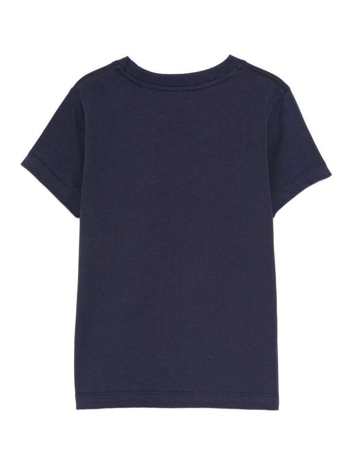 T-shirt blu navy per bambino HRM058LAA10 40016 Moschino Kids 