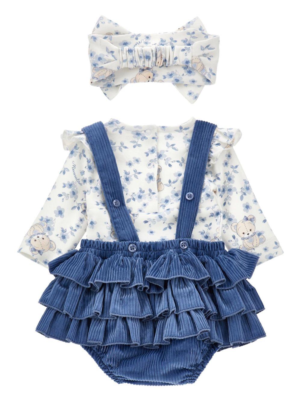 Completo bianco/blu per neonata 35F5076008 0151 Monnalisa Kids 