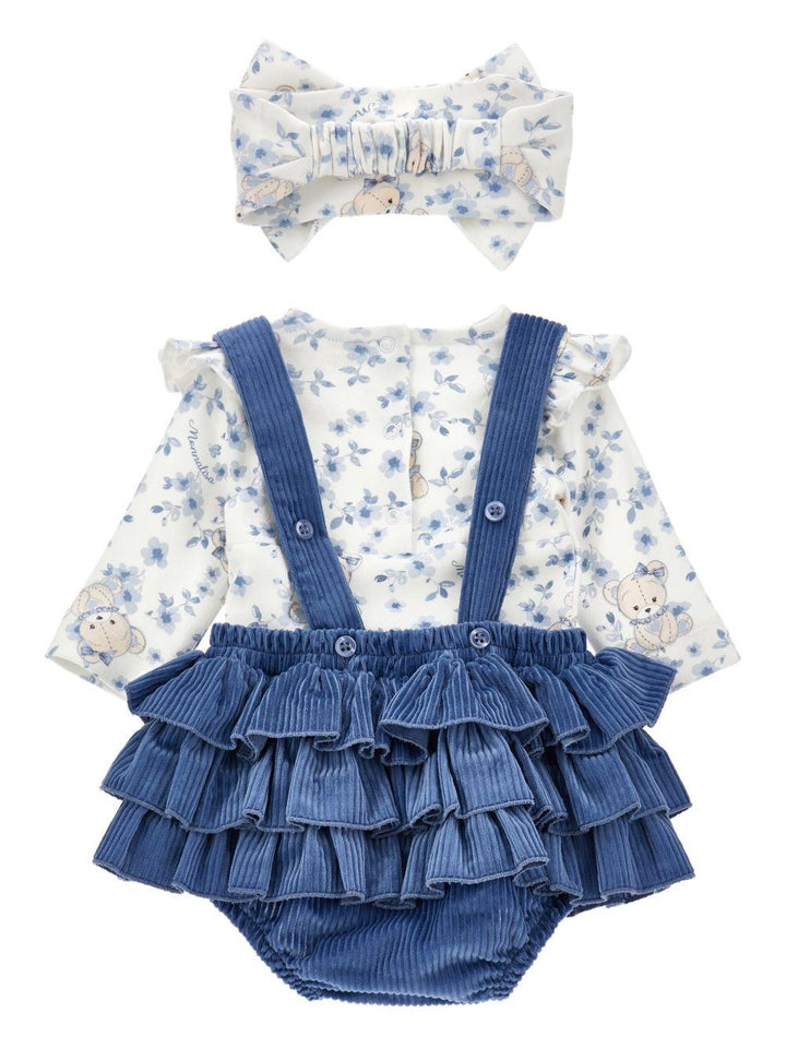 Completo bianco/blu per neonata 35F5076008 0151 Monnalisa Kids 