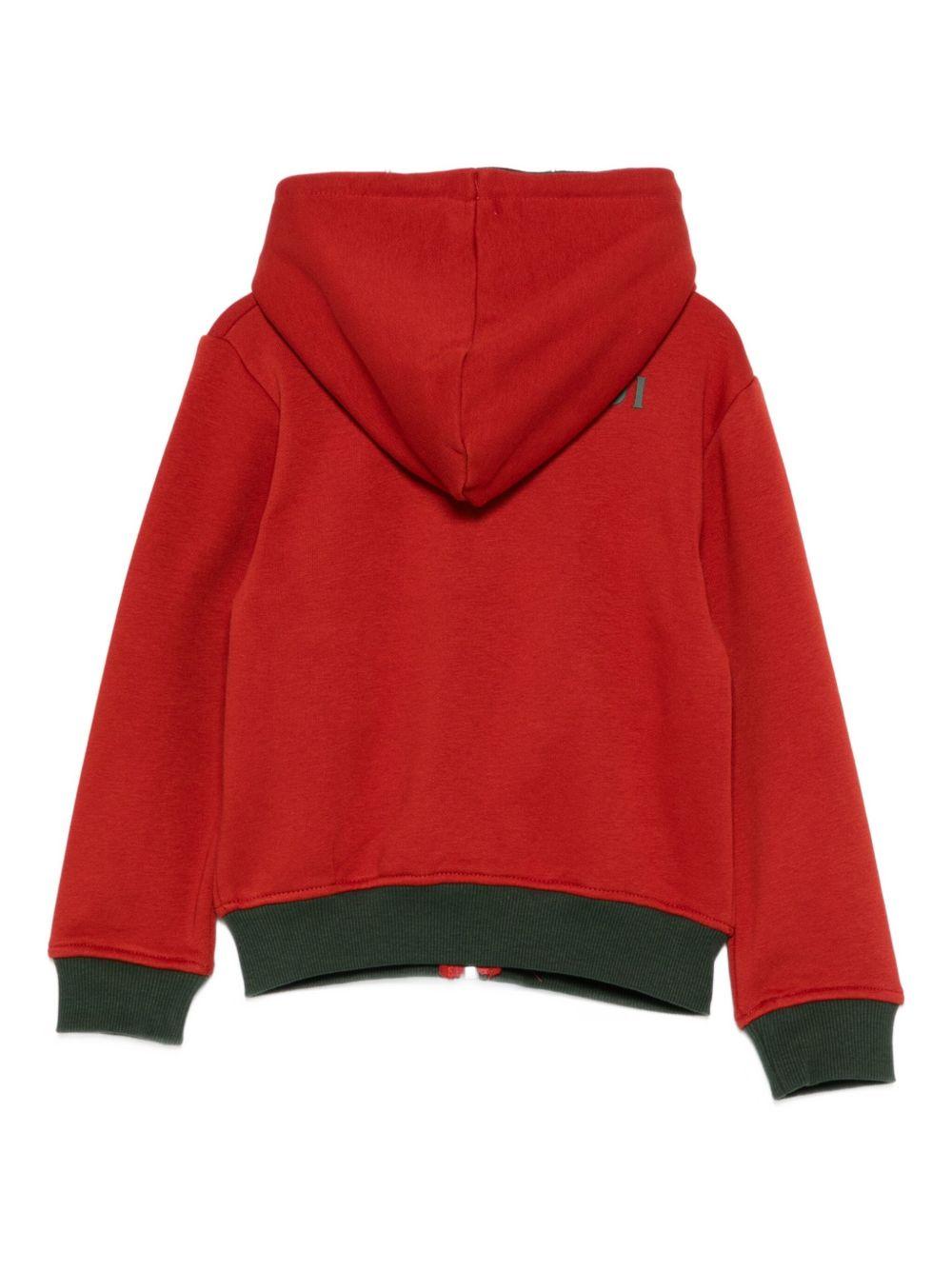Felpa rossa/nera per bambino TBA25063FE EMB Trussardi Kids 