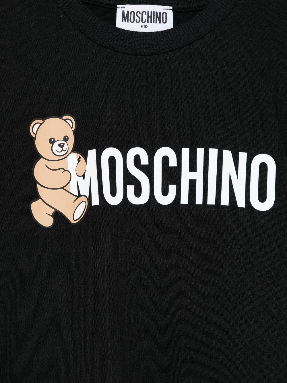 T-shirt nero per bambino HPM058LAA34 60100 Moschino Kids 