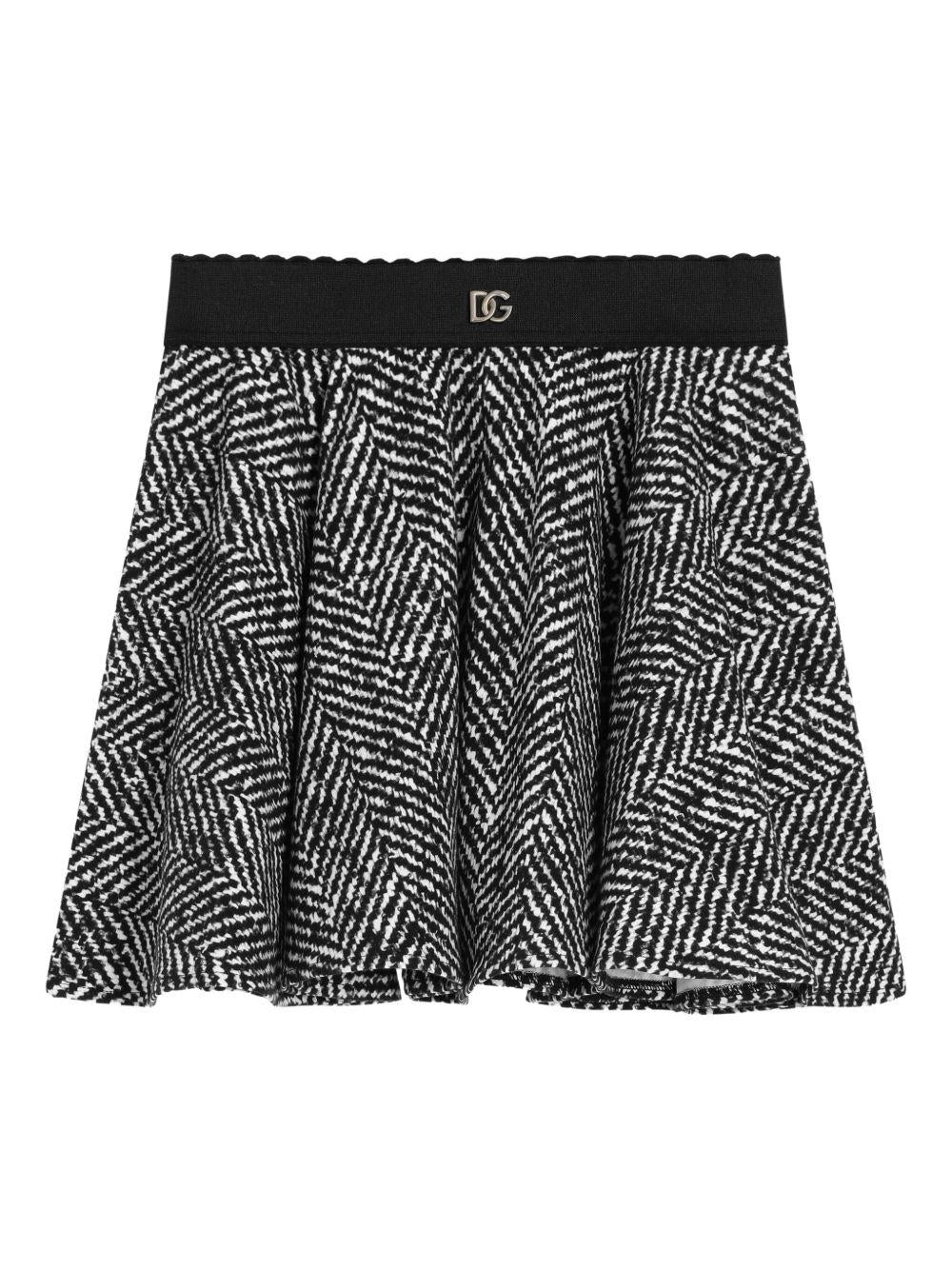 Gonna nero/bianco per bambina L54I67FSGDZ HH5QS Dolce & Gabbana Kids 