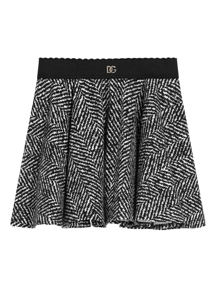 Gonna nero/bianco per bambina L54I67FSGDZ HH5QS Dolce & Gabbana Kids 