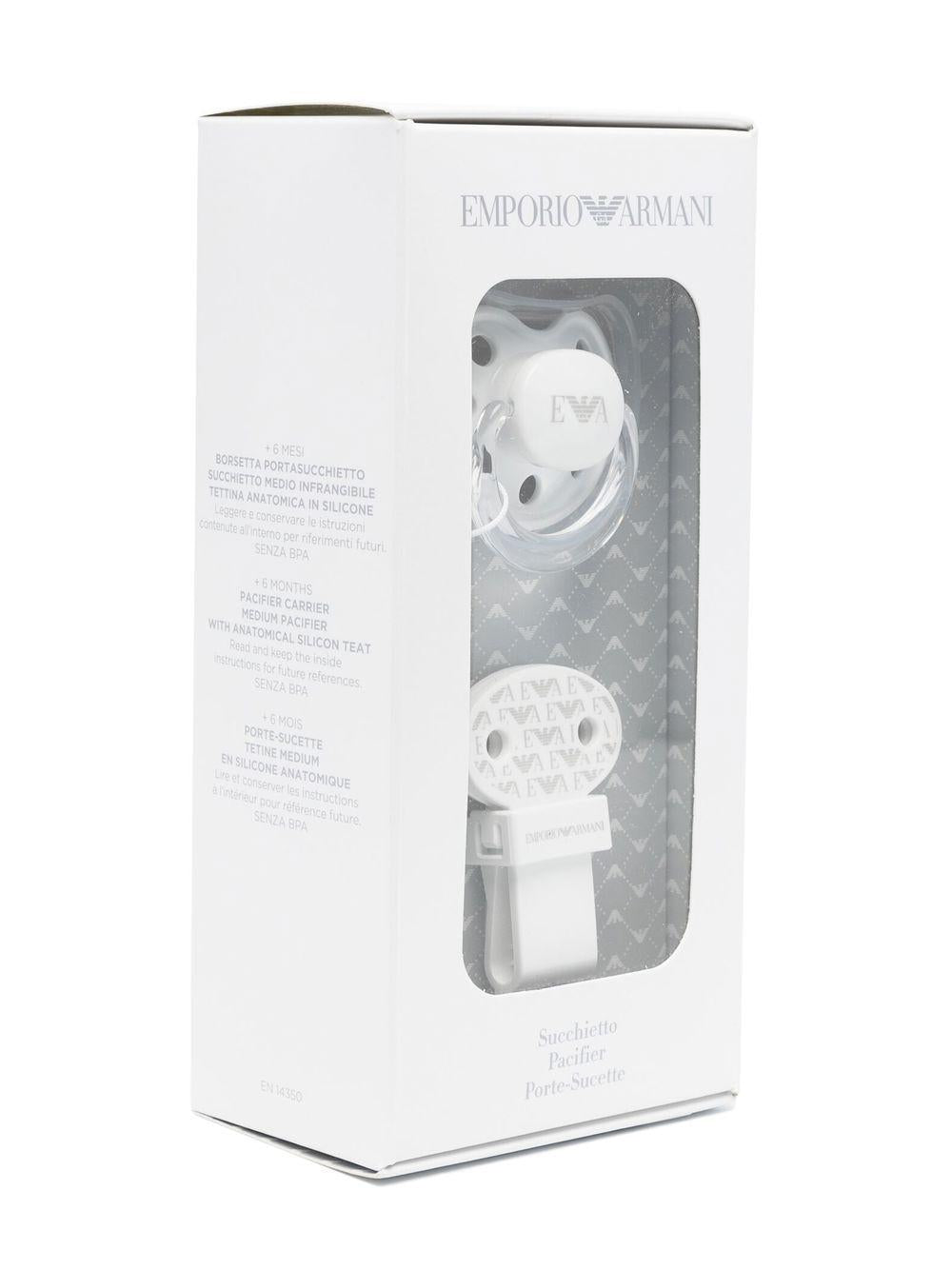 Ciuccio bianco per neonato 409174CC919 00010 Emporio Armani Kids 