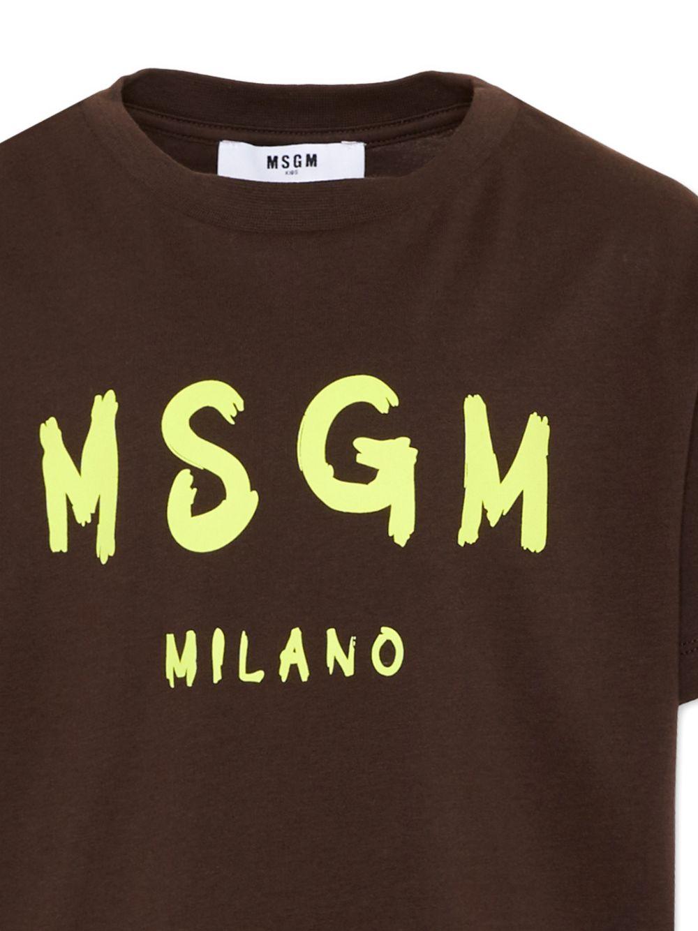 T-shirt marrone per bambino S6MSJUTH001 943 Msgm Kids 