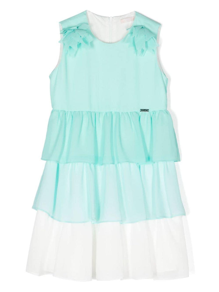 Abito turchese e bianco per bambina