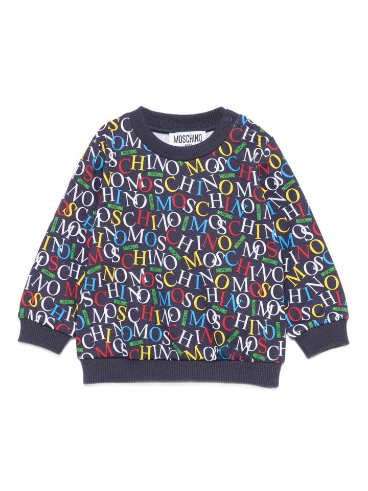 Felpa blu navy per neonato MUF060LCB66 84804 Moschino Kids 