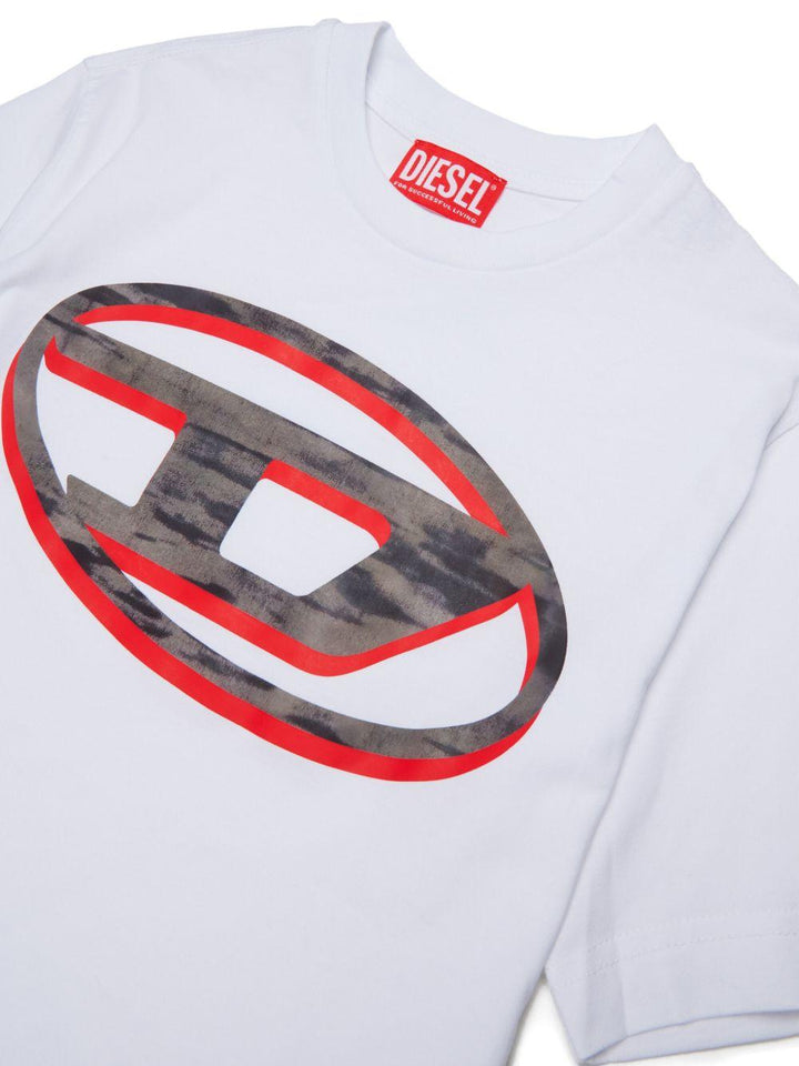 T-shirt bianca per bambino J02969KYA1Y K100 Diesel Kids 