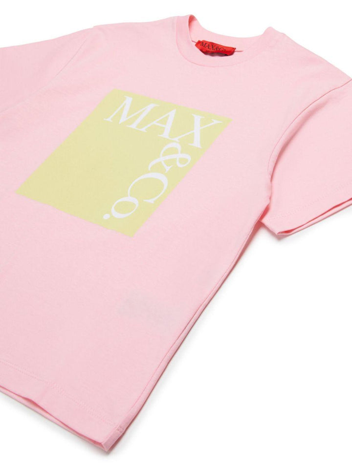 Pink/yellow/white T-Shirt for girls by Max&amp;co Kids
