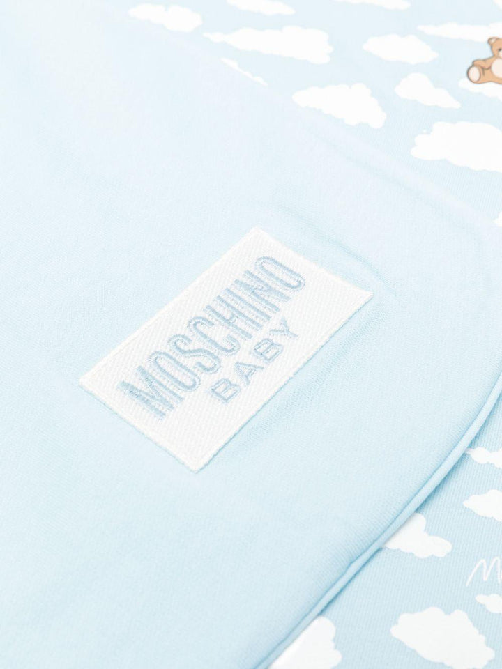 Coperta azzurra/bianca per neonato MRB00FLCA19 83679 Moschino Kids 