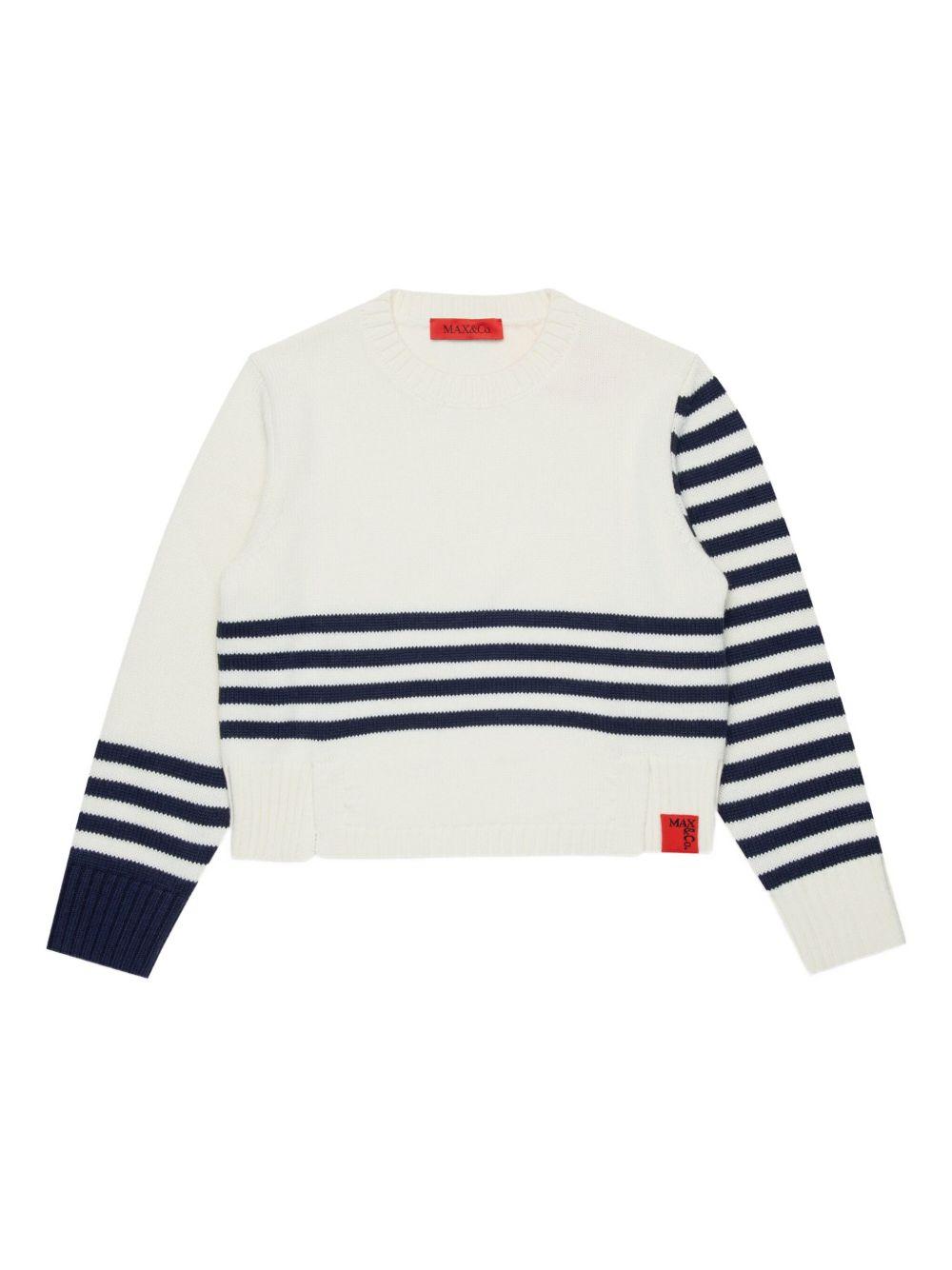Maglione bianco/blu per bambina MX0234MX042 MX102 Max&co Kids 
