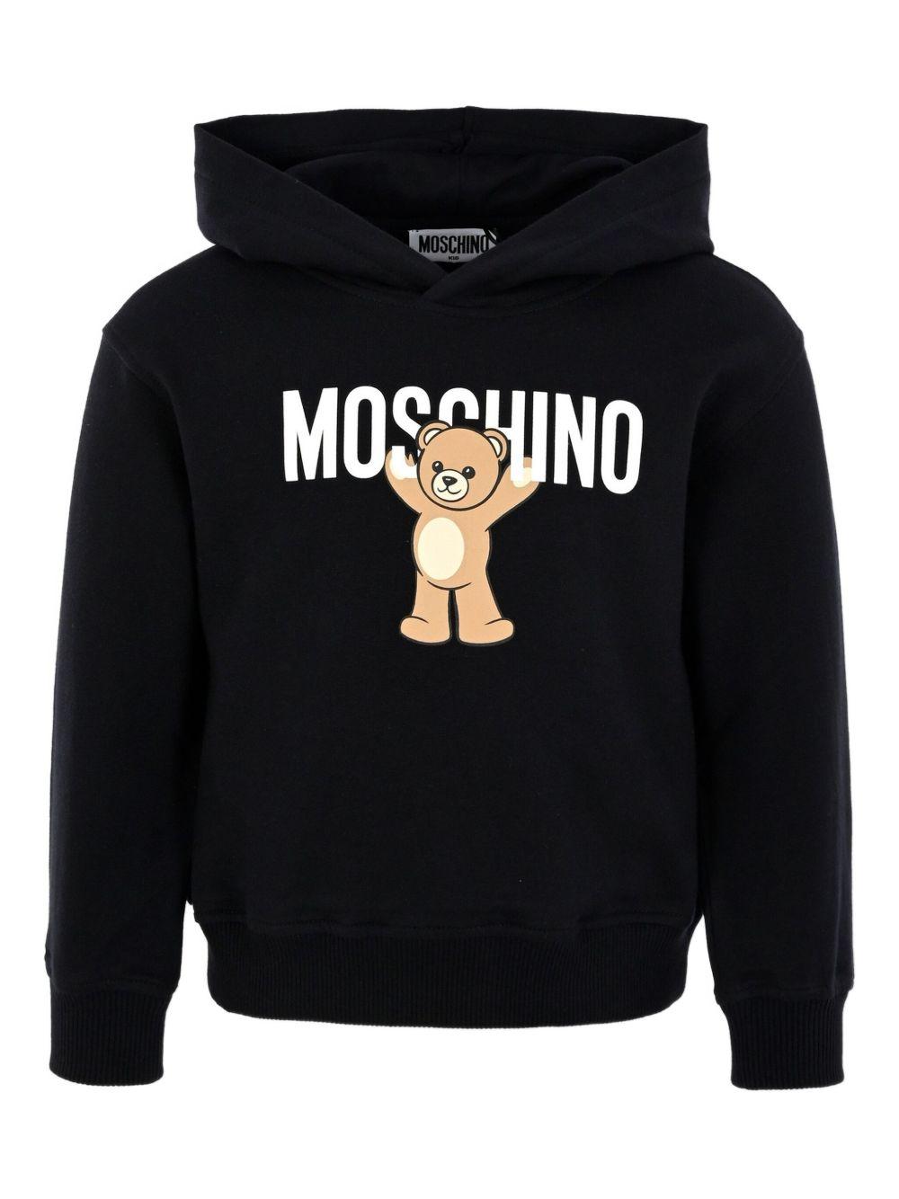 Felpa nera per bambino HUF09FLCA40 60100 Moschino Kids 