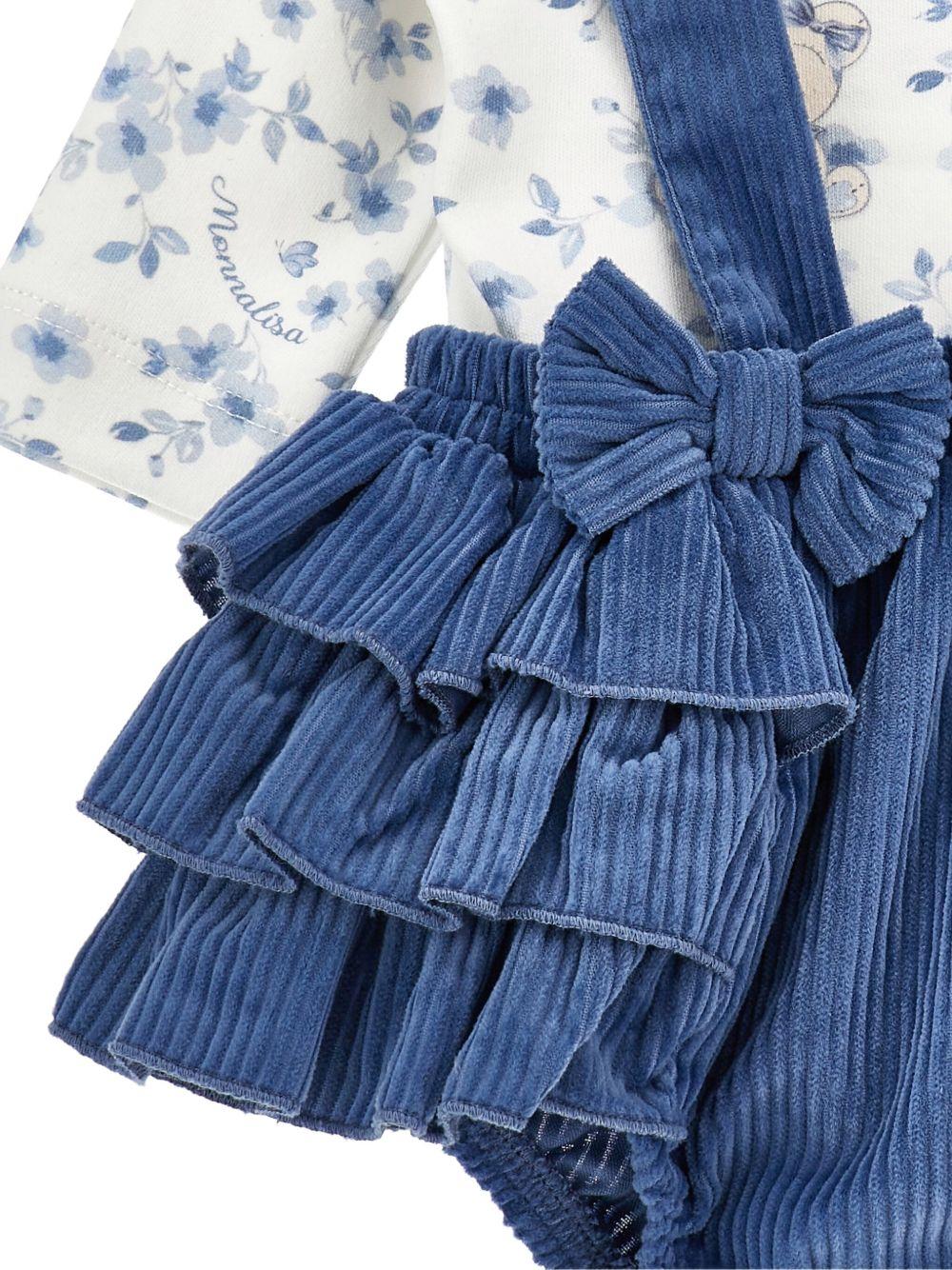Completo bianco/blu per neonata 35F5076008 0151 Monnalisa Kids 