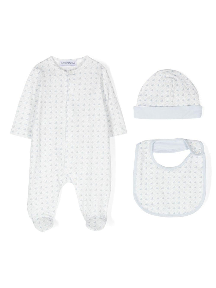 Tutina bianco/azzurra per neonato