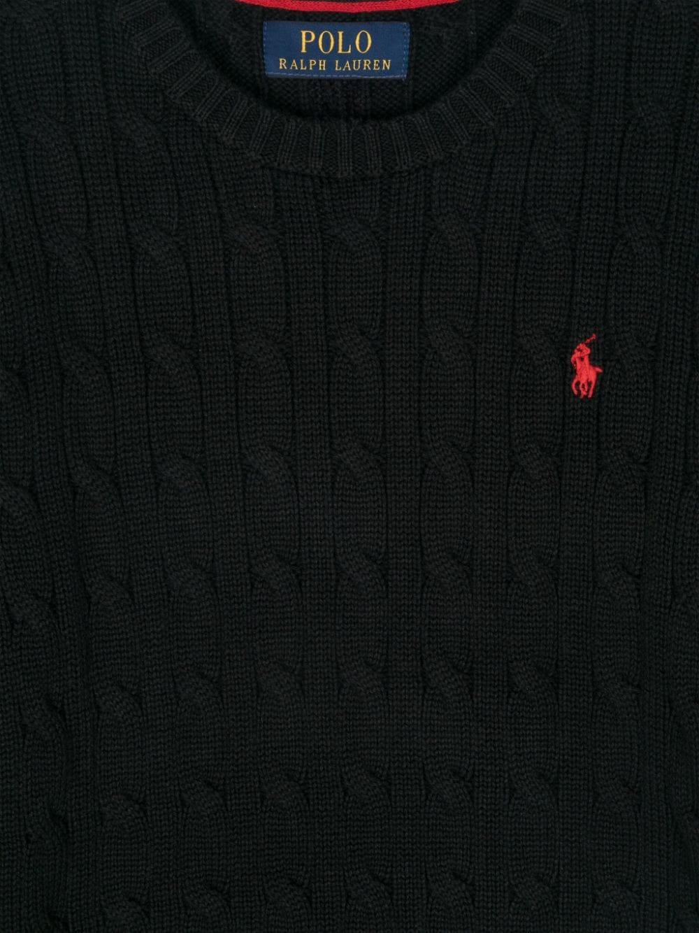 Maglione nero per bambino con logo 323702674 061 Ralph Lauren Kids 