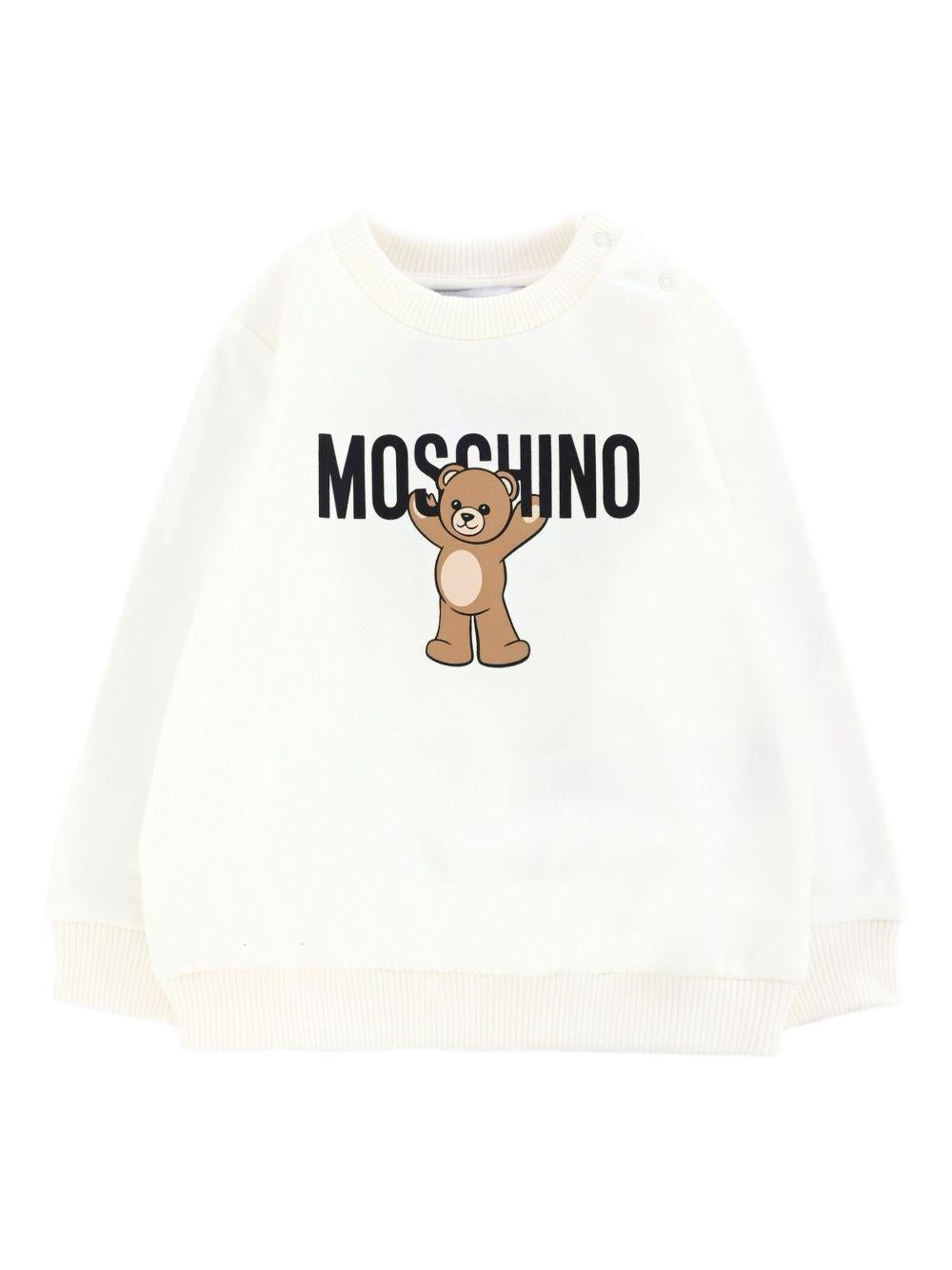 Felpa bianca per neonato MNF060LCA40 10063 Moschino Kids 