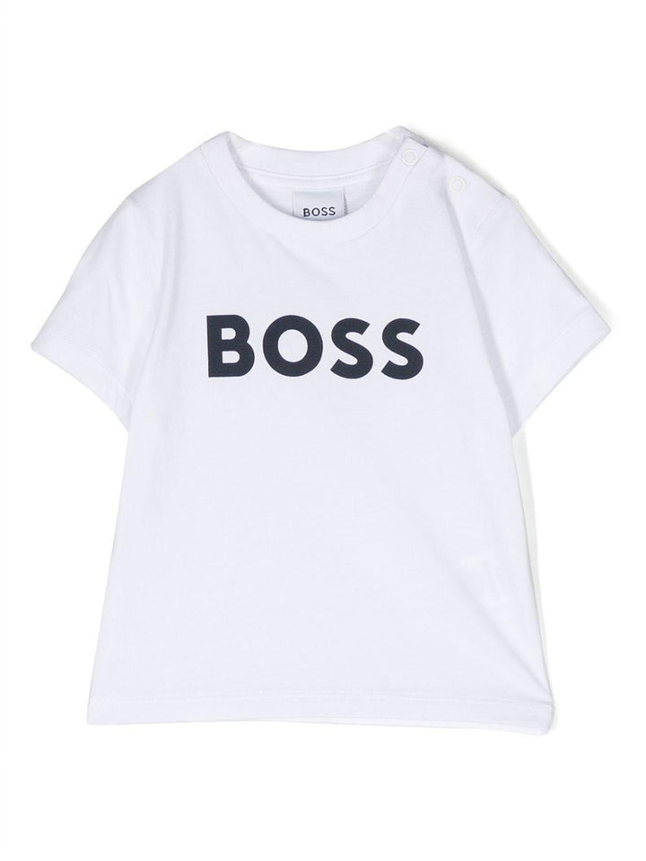 T-shirt bianca per neonato con logo J05P12 10P Boss Kids 