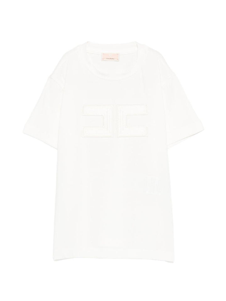 T-shirt bianca per bambina EGTS1100JE006 0195 Elisabetta Franchi Kids 