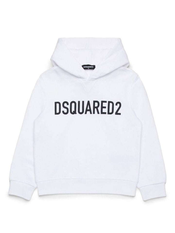 Felpa bianca per bambino con logo DQ2613D0A4D DQ100 Dsquared2 Kids 