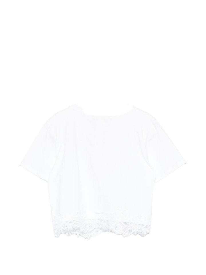 T-shirt bianca per bambina 261GJ2090 00526 Twin Set 