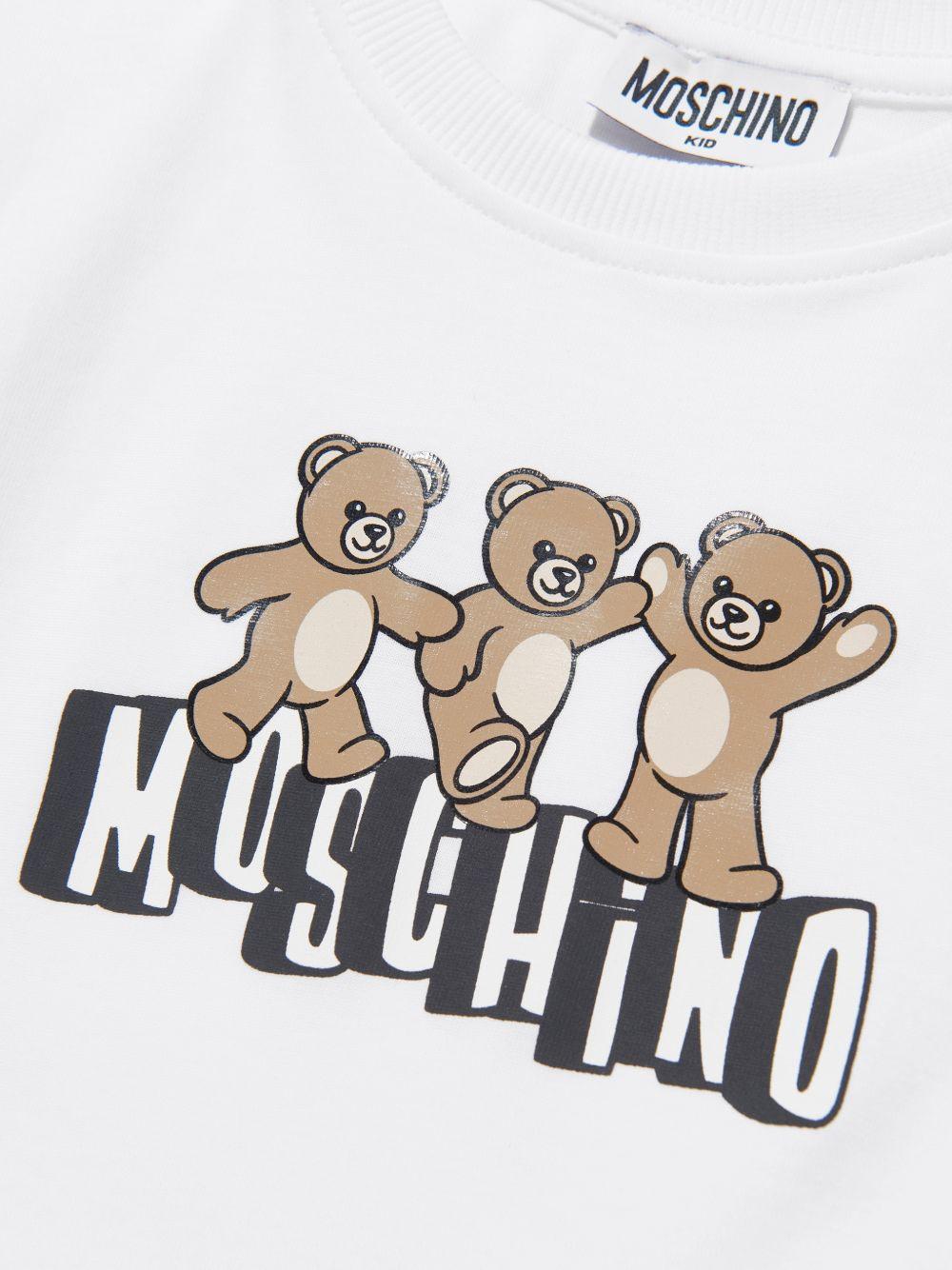 T-shirt bianco per bambino HUM05PLAA23 10101 Moschino Kids 
