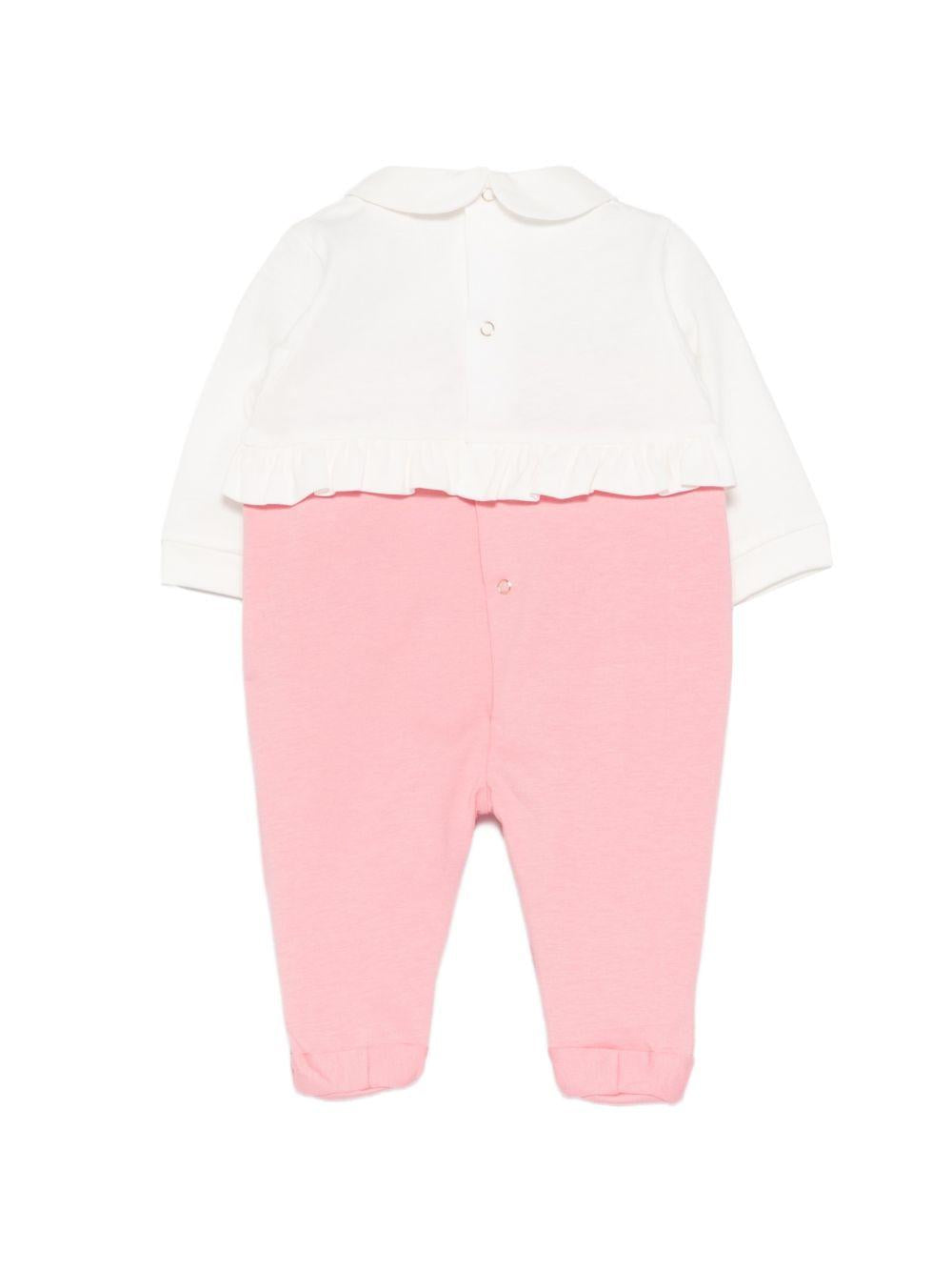 Tutina bianca/rosa per neonata ENTU1470JF054 0285 Elisabetta Franchi Kids 