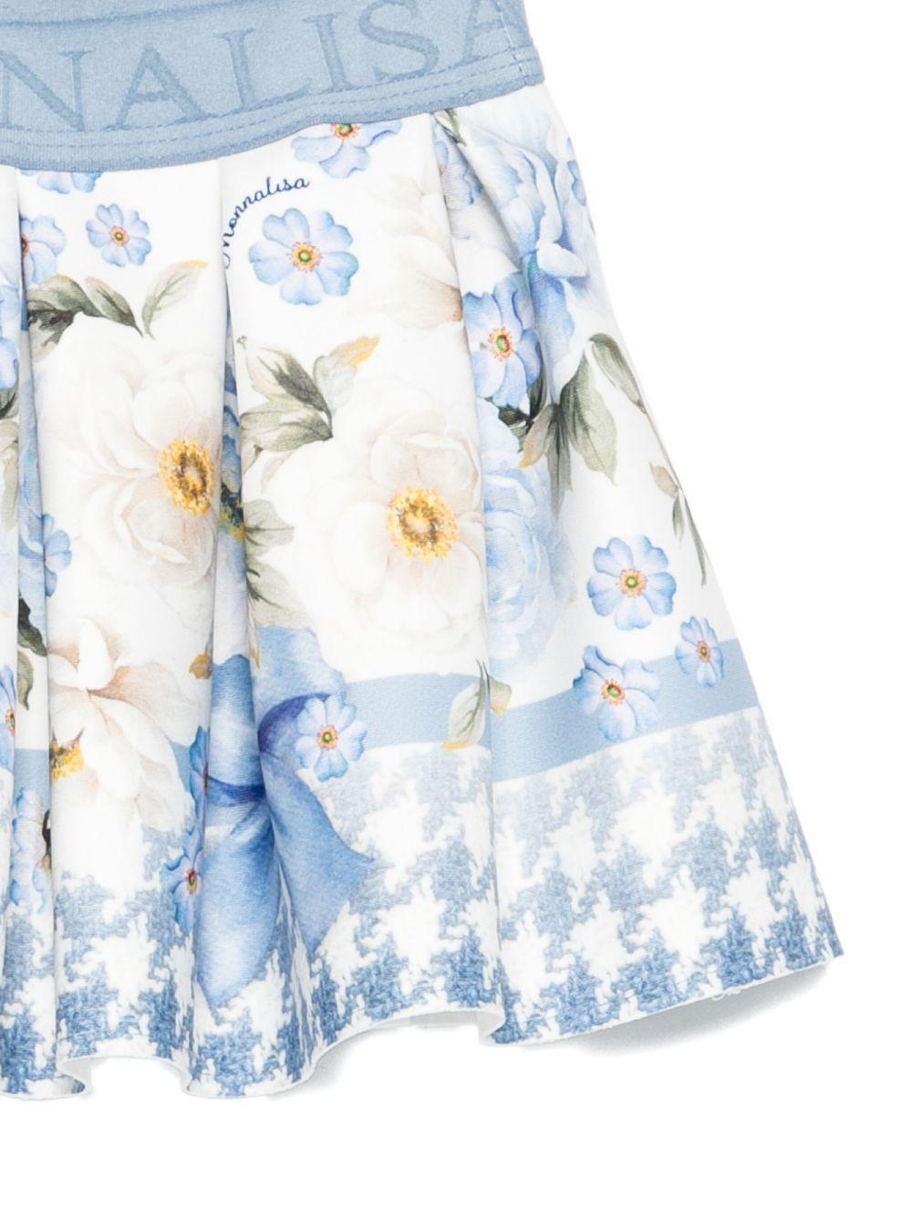 Gonna bianca/blu per neonata 31F7046663 0258 Monnalisa Kids 