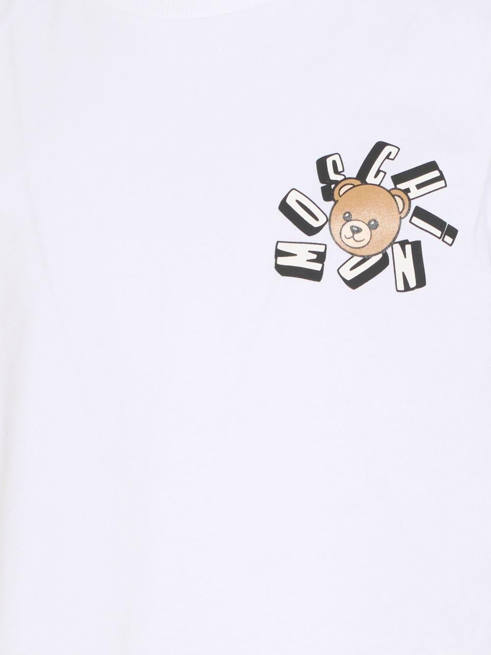 T-shirt bianco per bambino HUM05OLAA03 10101 Moschino Kids 