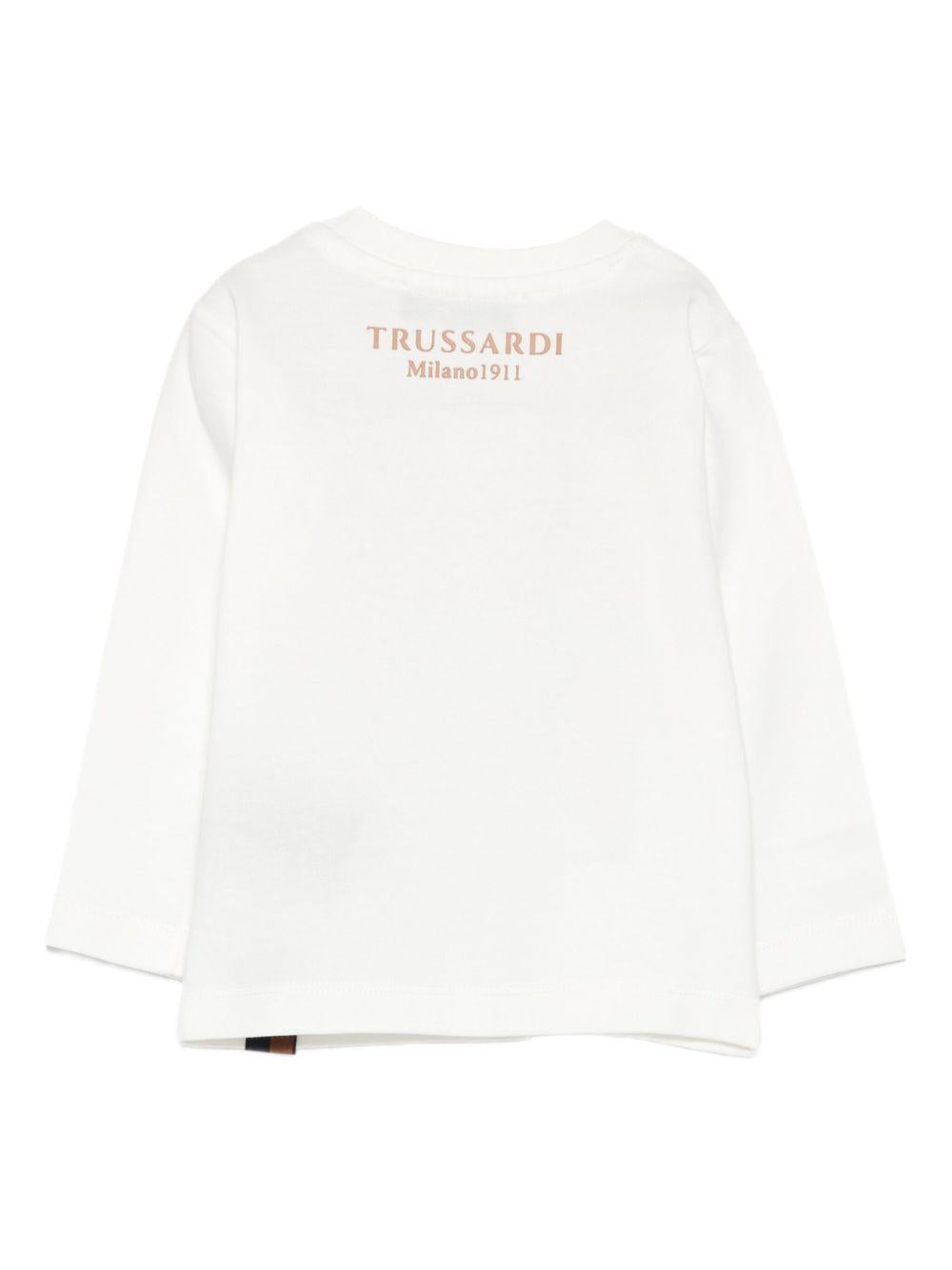 T-shirt bianco per neonato TIA25085TS O-W Trussardi Kids 