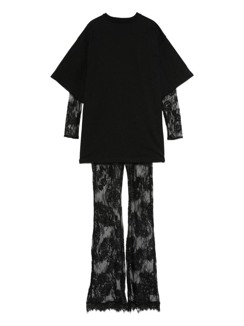 Completo nero per bambina KFCM003CTV102 N000 Pinko Kids 