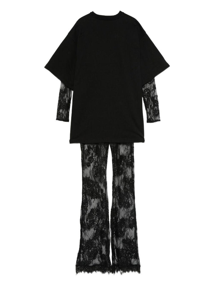 Completo nero per bambina KFCM003CTV102 N000 Pinko Kids 