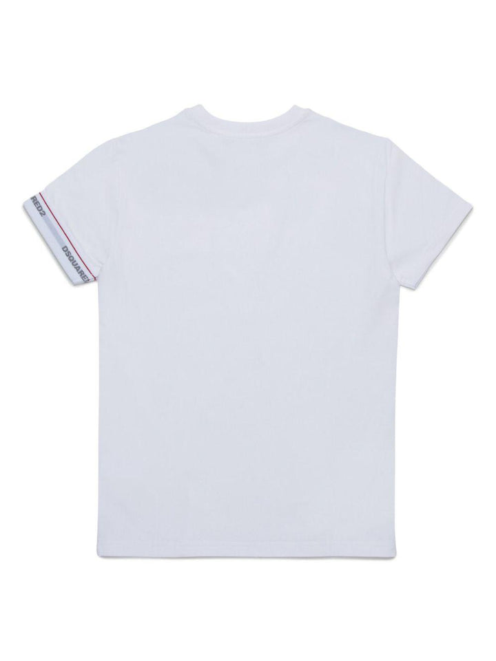 T-shirt bianca per bambino DQ2480D008J DQ100 Dsquared2 Kids 