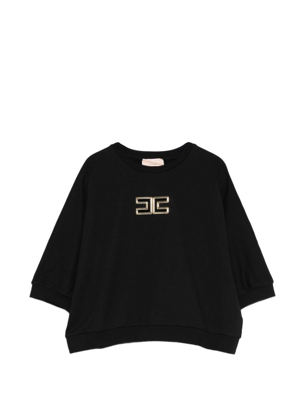 Felpa nera per bambina EFFE1710FF002 N005 Elisabetta Franchi Kids 
