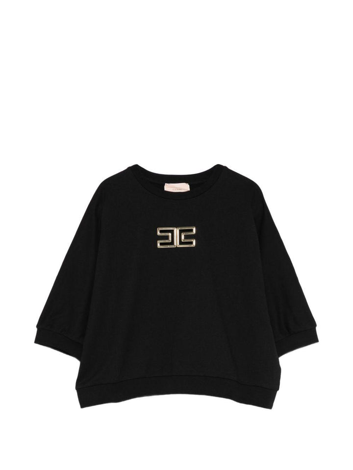Felpa nera per bambina EFFE1710FF002 N005 Elisabetta Franchi Kids 