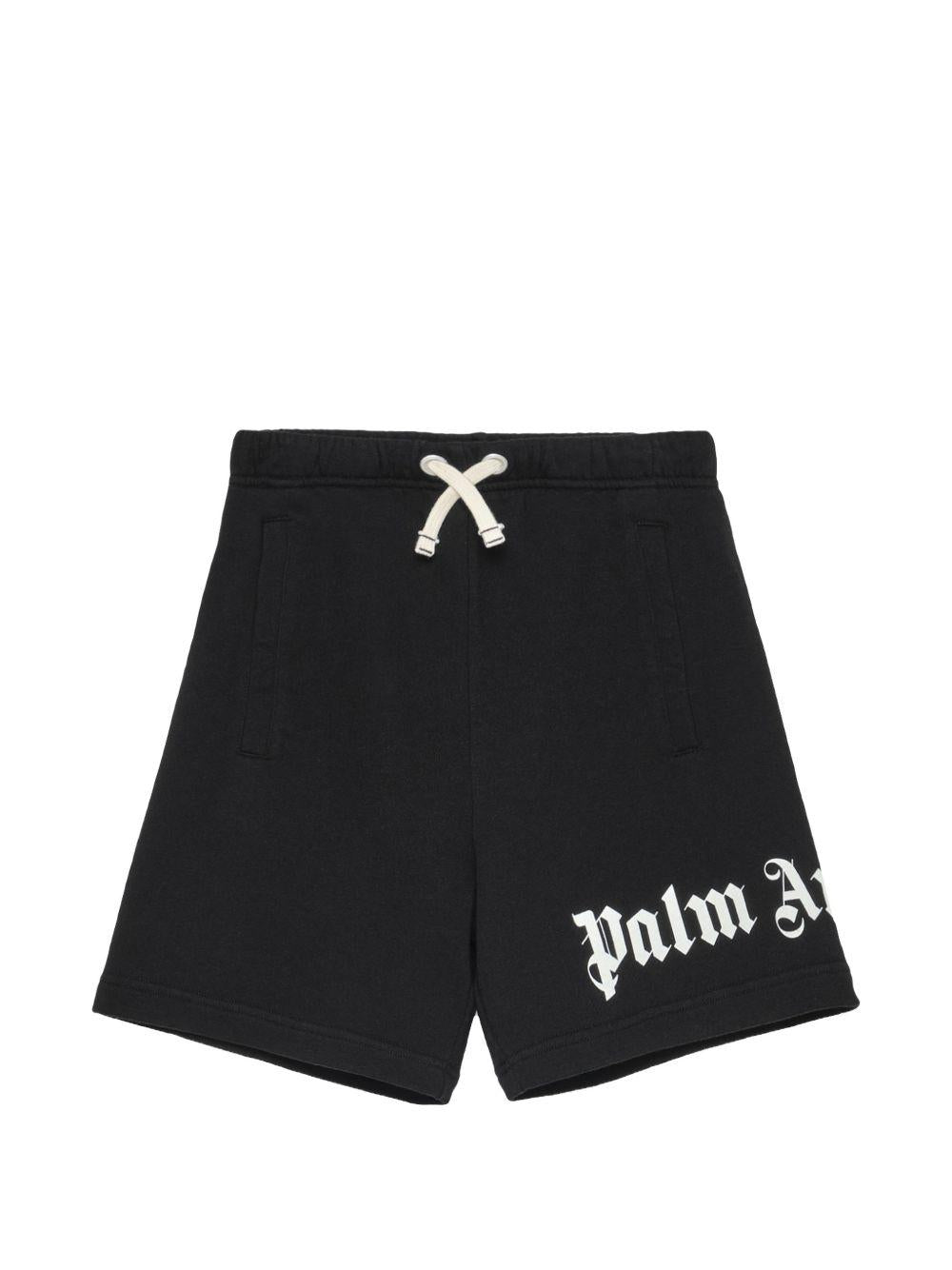 Bermuda nera per bambino PBCI006S26FLE001 110 Palm Angels Kids 