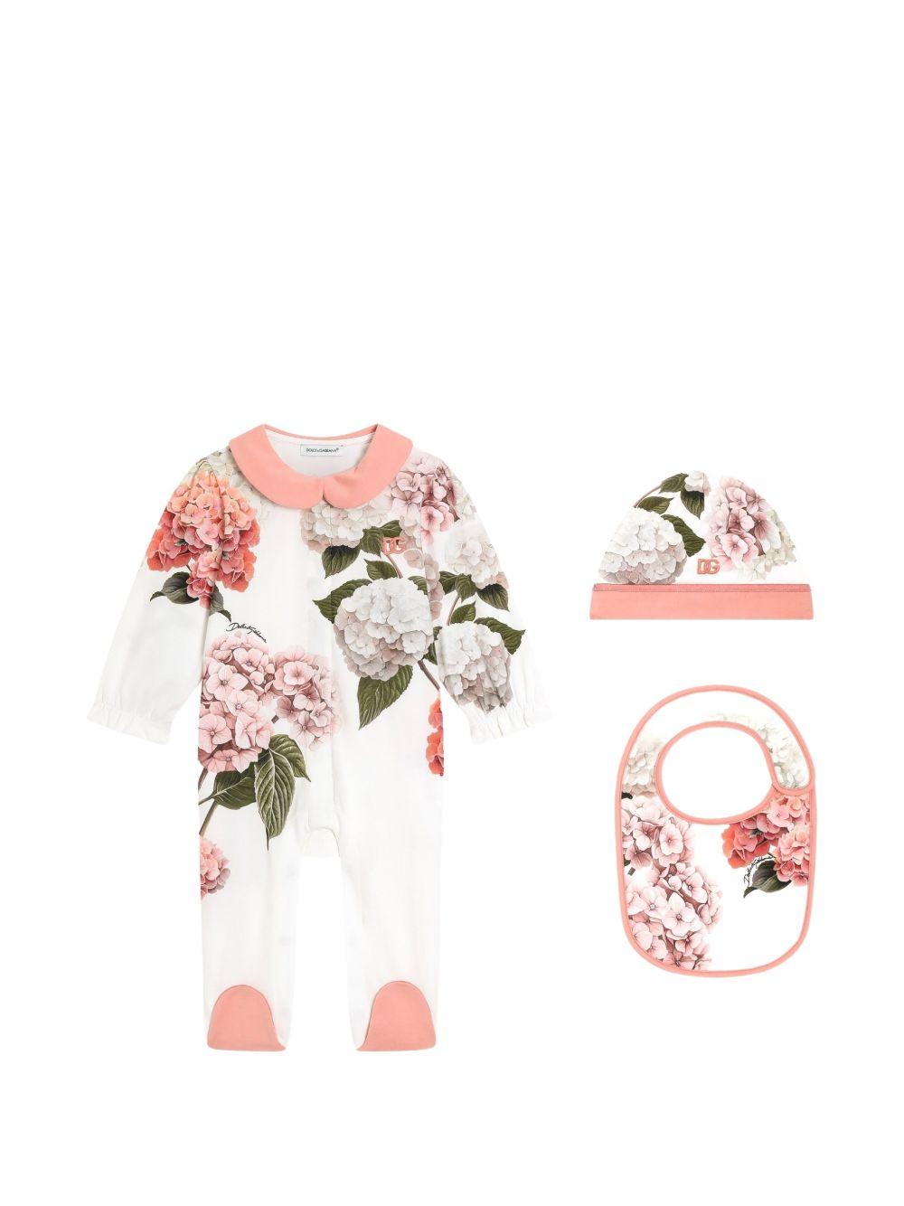 Tutina bianca/rosa per neonata L2JO2YII7JU HF5XG Dolce & Gabbana Kids 