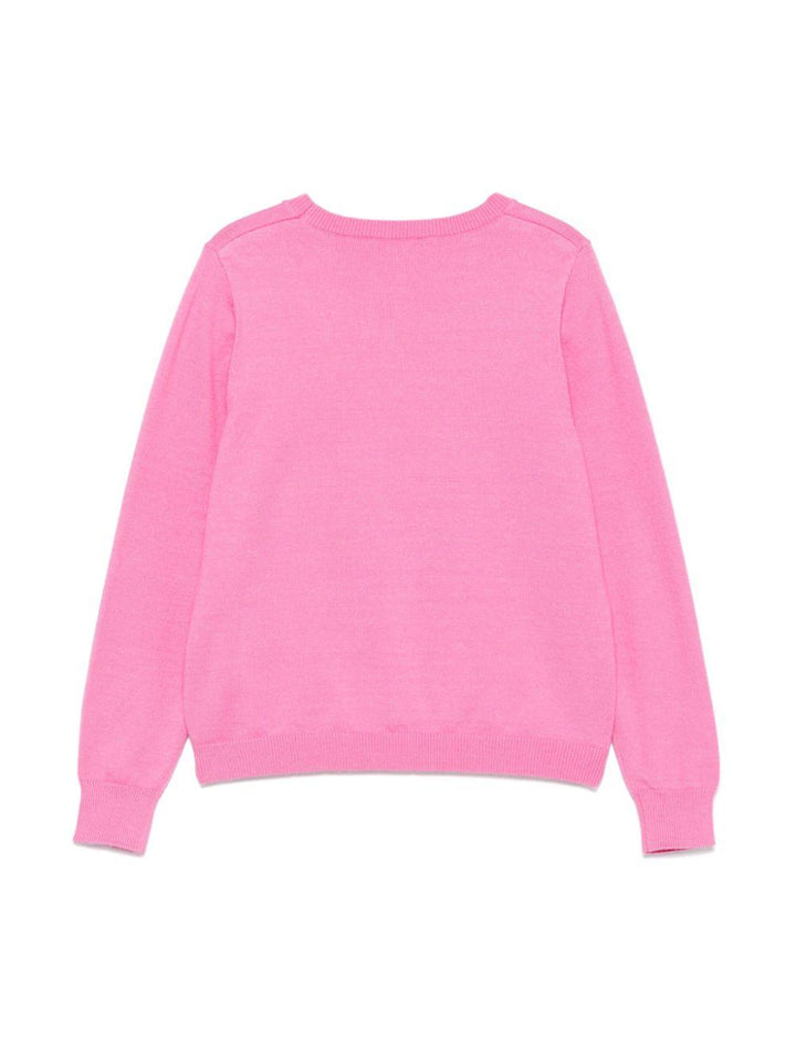 Pink sweater for girls with logo