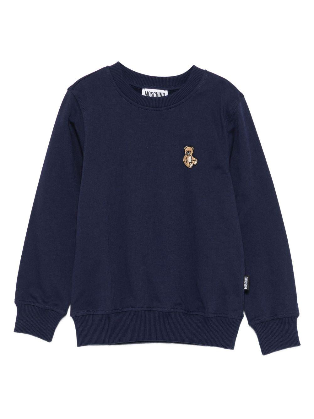 Maglione blu navy per bambino HRF08VLCA40 40016 Moschino Kids 