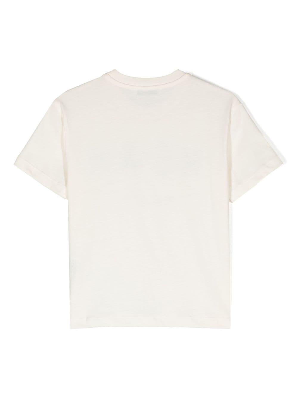 T-shirt crema per bambino con logo
