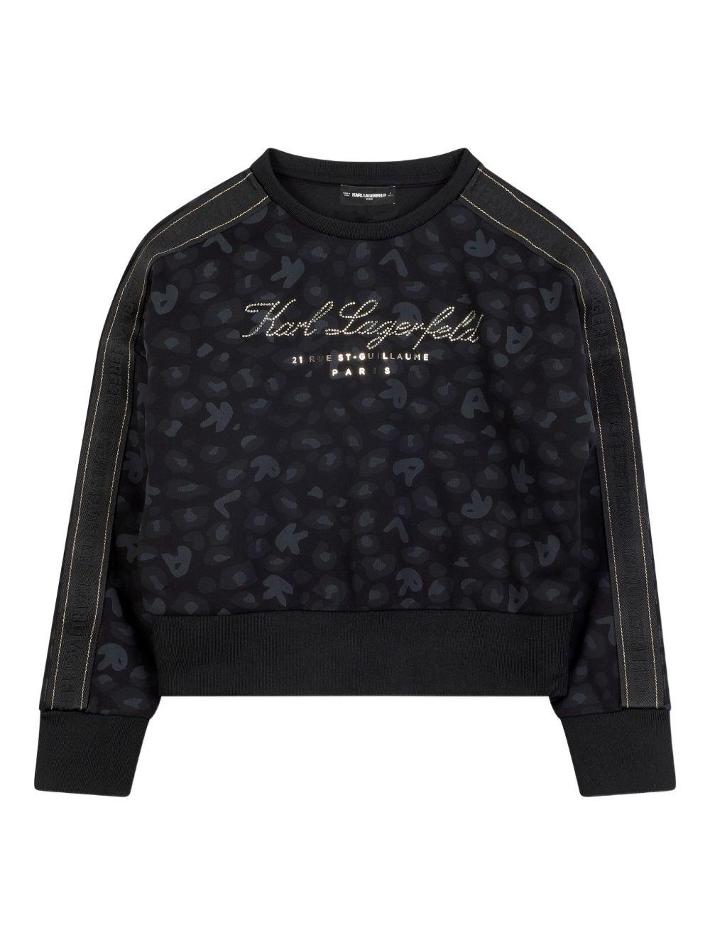 Felpa nera per bambina Z30608 09B Karl Lagerfeld Kids 