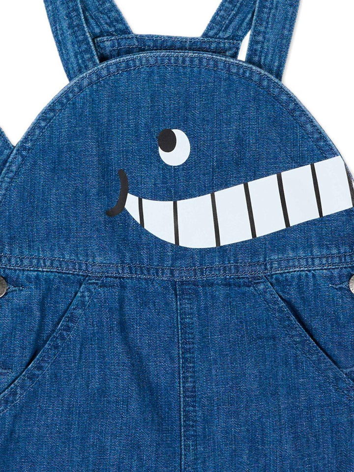 Salopette in jeans blu per neonato TYA522Z0522 606 Stella McCartney Kids 