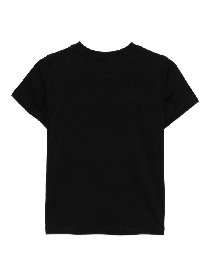 T-shirt nera per bambino HOM058LAA10 60100 Moschino Kids 
